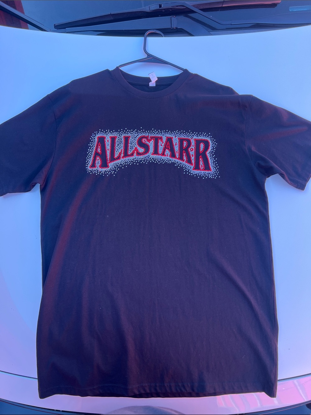 Black Short Sleeve Tee with Red Logo